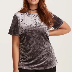 Torrid Grey Velvet Tee
